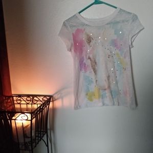 Justice mesh horse tee